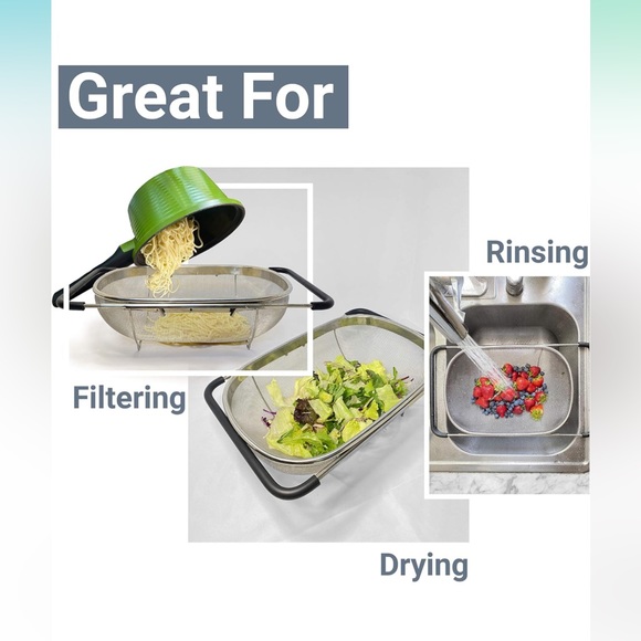 Expandable stainless steel colander - Picture 3 of 8